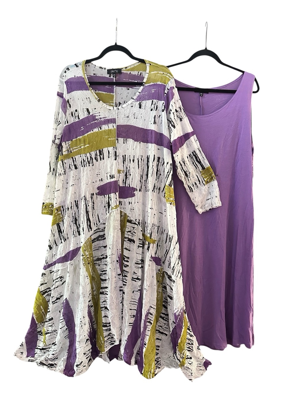 Comfy USA Mesh Abstract Dress with Underdress